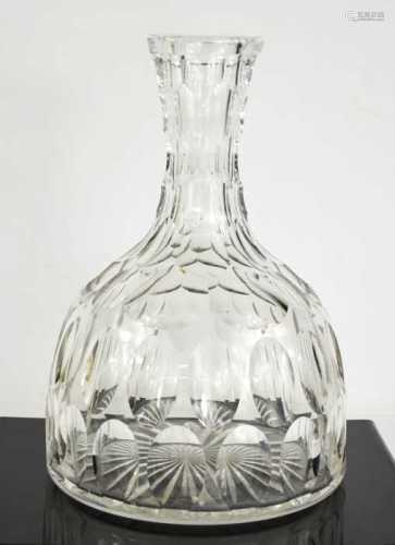 A magnum cut glass carafe circa 1920, 26cm high.