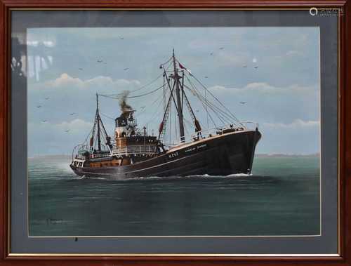 M Stansfield (20th century): The Kingston Diamond, gouache o...