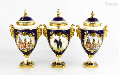 A fine pair of Coalport limited edition vase and covers, com...