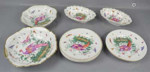 A group of 19th century ceramics with Chelsea anchor mark