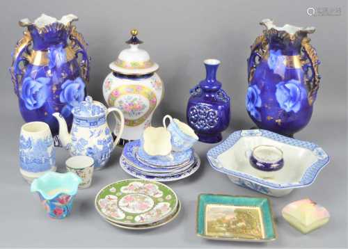 A group of Victorian and later ceramics to include Wedgwood,...