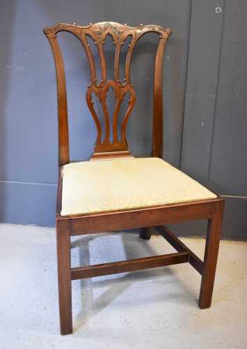 A George III Chippendale revival dining room chair, with car...