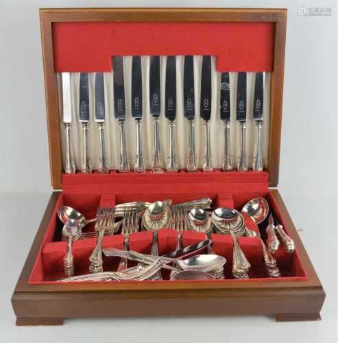 A canteen of silver plated cutlery, for eight settings compr...