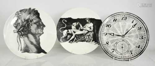 Three Timney Fowler of London porcelain plates, circa 1980, ...