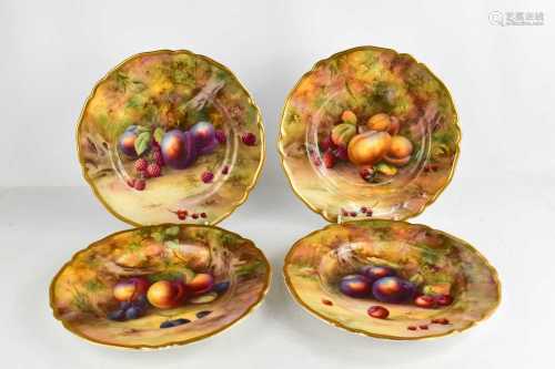 A set of four Royal Worcester plated by Horice Price, painte...