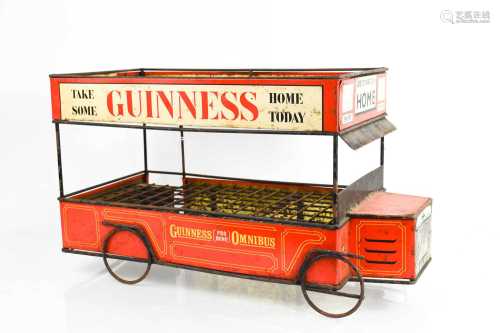A vintage Guiness tin-plate Omnibus bottle crate, circa 1950...
