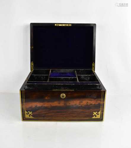 A 19th century Samson & Morden rosewood and brass bound jewe...
