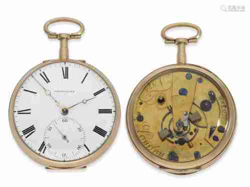 Pocket watch: heavy English pocket chronometer with spring d...