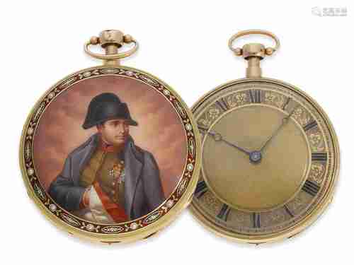 Pocket watch: excellent quality gold/enamel pocket watch, pa...