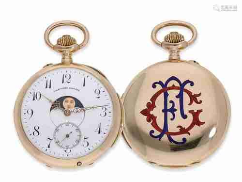 Pocket watch: extremely rare double-sided calendar watch wit...