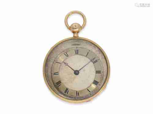 Pocket watch: fine small lepine with decentral time display ...