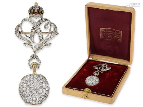 Pendant watch/brooch watch: historically important miniature...
