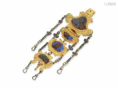 Chatelaine: extremely unusual chatelaine with inlays (artifi...