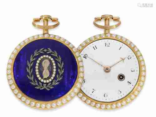 Pocket watch: exquisite English gold/enamel pocket watch wit...