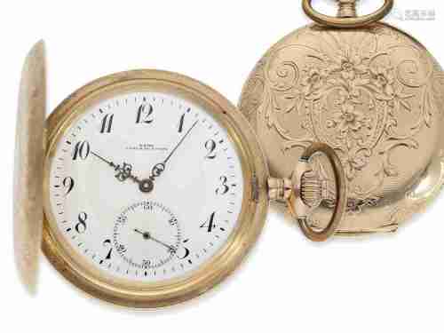 Pocket watch: attractive large Art Nouveau gold hunting case...