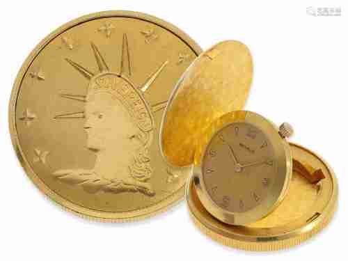 Pocket watch: rare 18K gold coin watch, Benrus brand, from t...