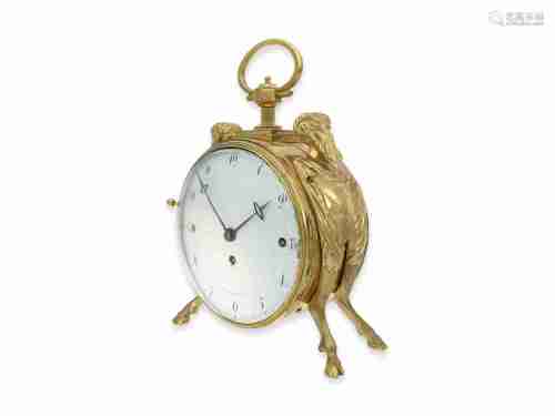 Travel clock/ officer's clock: early Viennese officer's trav...