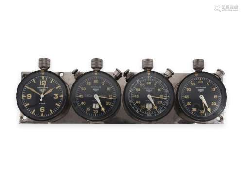 Stopwatch: extremely rare and early Heuer quadruple dashboar...
