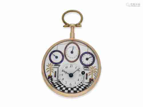 Pocket watch: rarity, extremely unusual early gold astronomi...
