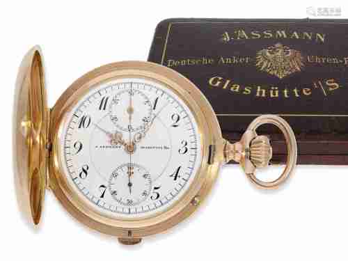 Pocket watch: Glashütte rarity, impressive large pink gold h...