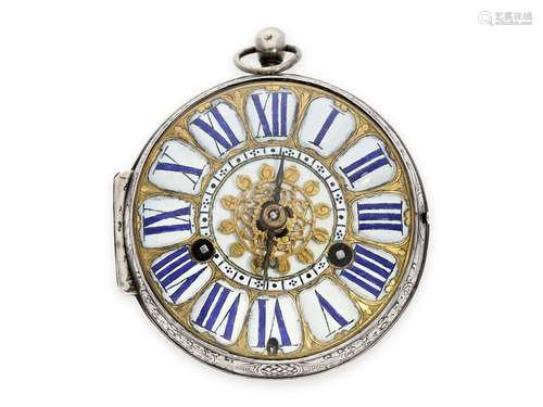 Pocket watch: museum-like single-handed Oignon with alarm an...