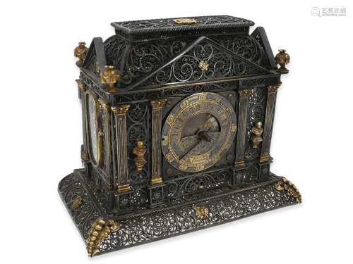 Table clock: museum-like astronomical Baroque table clock wi...