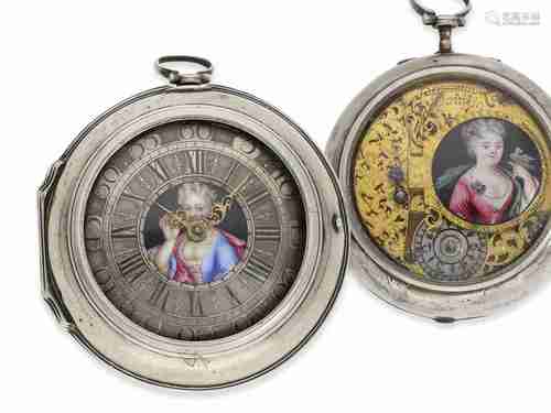 Pocket watch: impressive large Danzig pocket watch with enam...