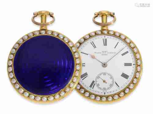 Pocket watch: exquisite gold/enamel pocket watch with Orient...