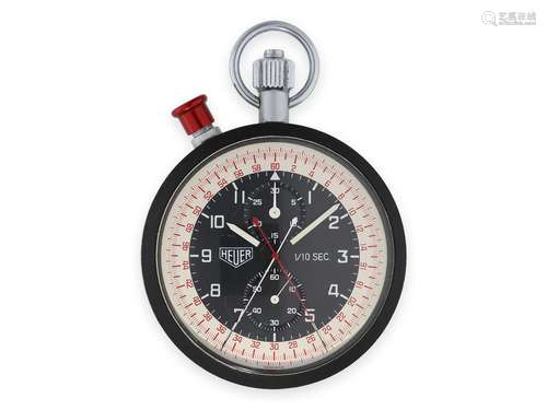 Pocket watch: extremely rare Heuer 1/10 second chronograph R...