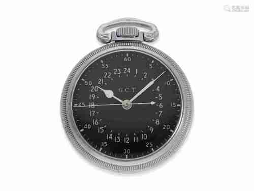 Pocket watch: military deck watch with 24h dial, Hamilton G....