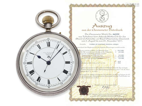 Pocket watch: exquisite British military deck chronometer/ob...