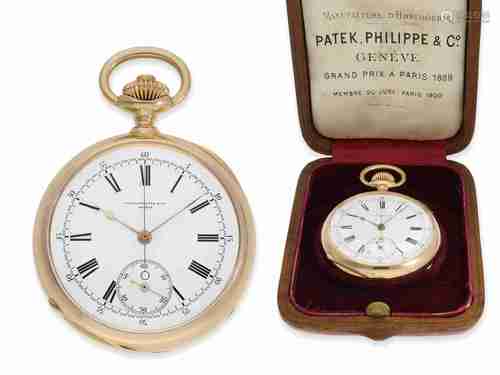 Pocket watch: extremely rare Patek Philippe pocket chronogra...