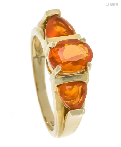 Fire opal ring GG 585/000 wit