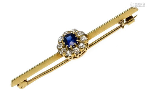 sapphire old-cut diamond pin