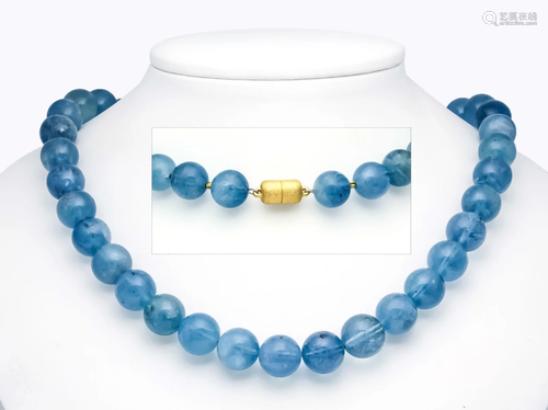 Aquamarine necklace with long