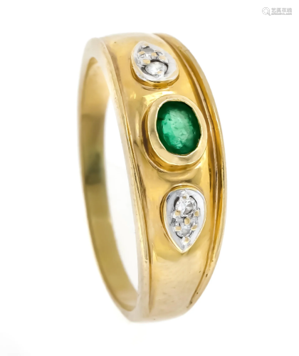 Emerald diamond ring GG 585/0