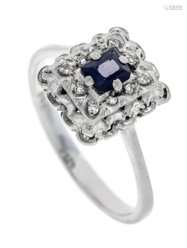 Sapphire diamond ring WG 750/