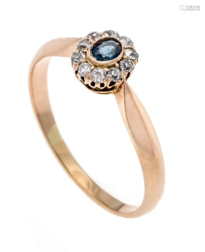 Sapphire old-cut diamond ring