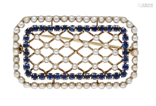 Sapphire pearl brooch GG 585/