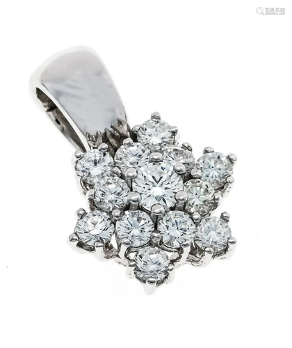 Brilliant-cut diamond clip pe