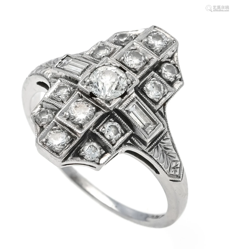 Art DÃ©co ring platinum with 1