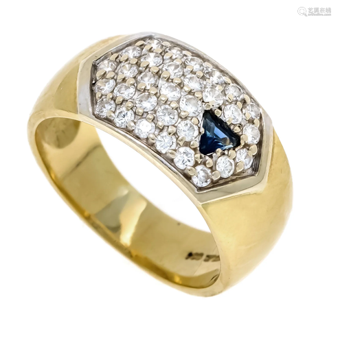 Sapphire-brilliant ring GG/WG