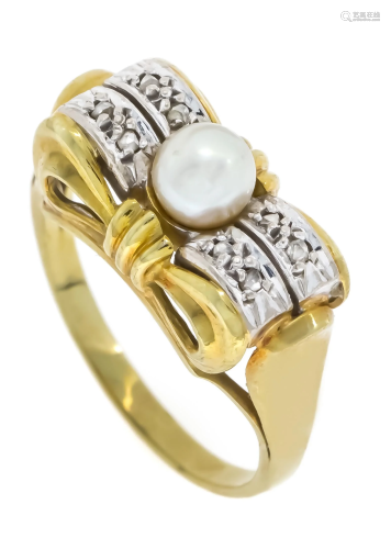 Pearl diamond ring GG/WG 585/