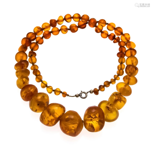 Amber necklace made of honey-