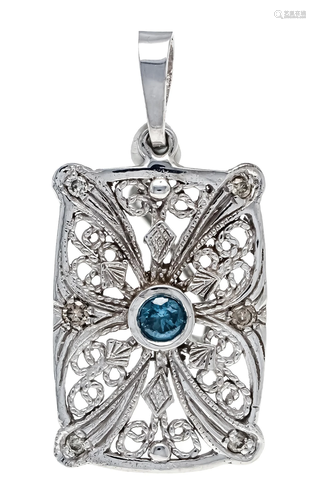 Filigree diamond pendant WG 5