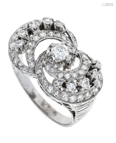 Old-cut diamond ring platinum