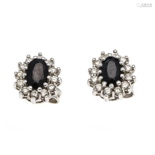 Sapphire diamond earrings WG