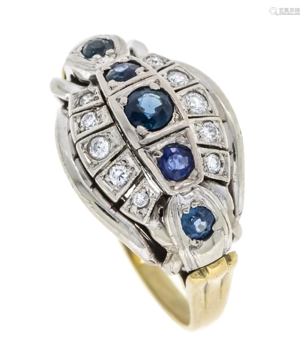 Sapphire-brilliant ring GG/WG