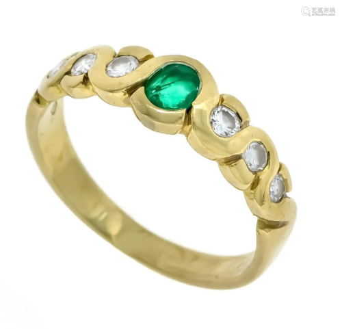 Emerald diamond ring GG 750/0