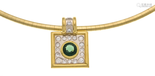 Tourmaline-brilliant pendant